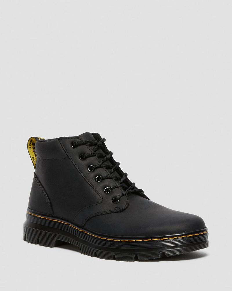 Black Men\'s Dr Martens Bonny Leather Ankle Boots | CA 435ZUT